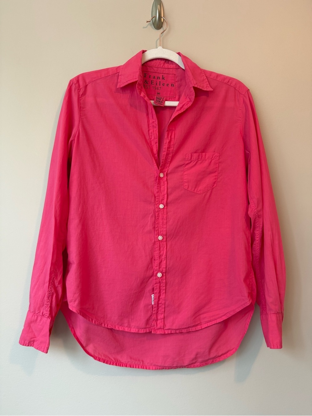 Frank & Eileen Eileen Pink Button Down Shirt 100% Cotton Womens XXS